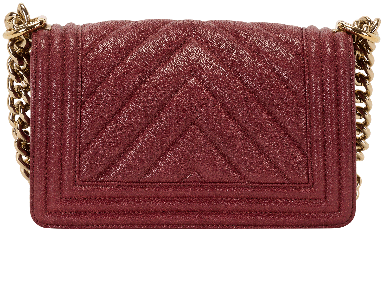 Small Boy, &pound;1,950, Handbags, Burgundy, Caviar Leather, Back view